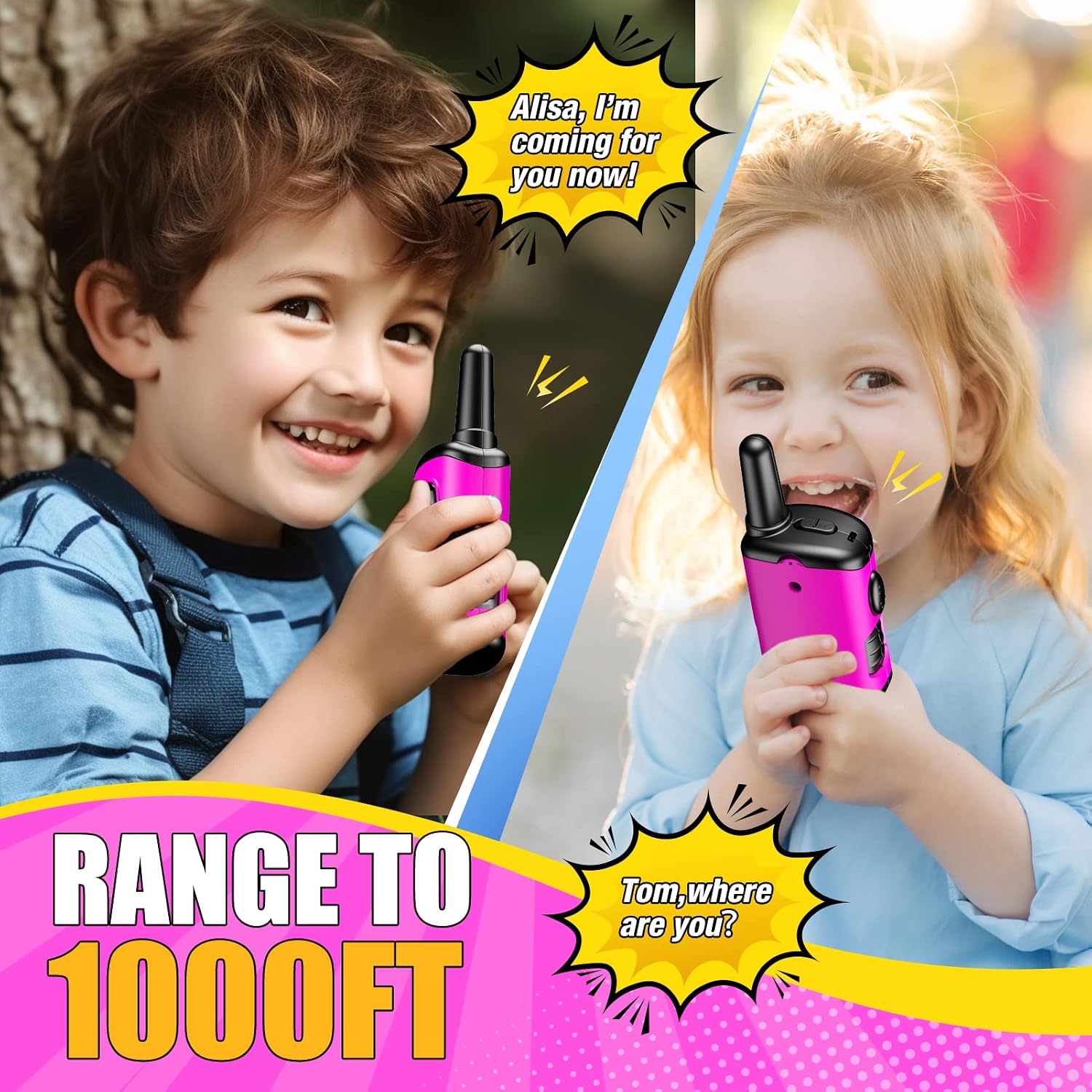 Thumbnail 2 de EUTOYZ Walkie Talkie for Kids (4–8 year olds) – Pink, Durable Outdoor Toy Set