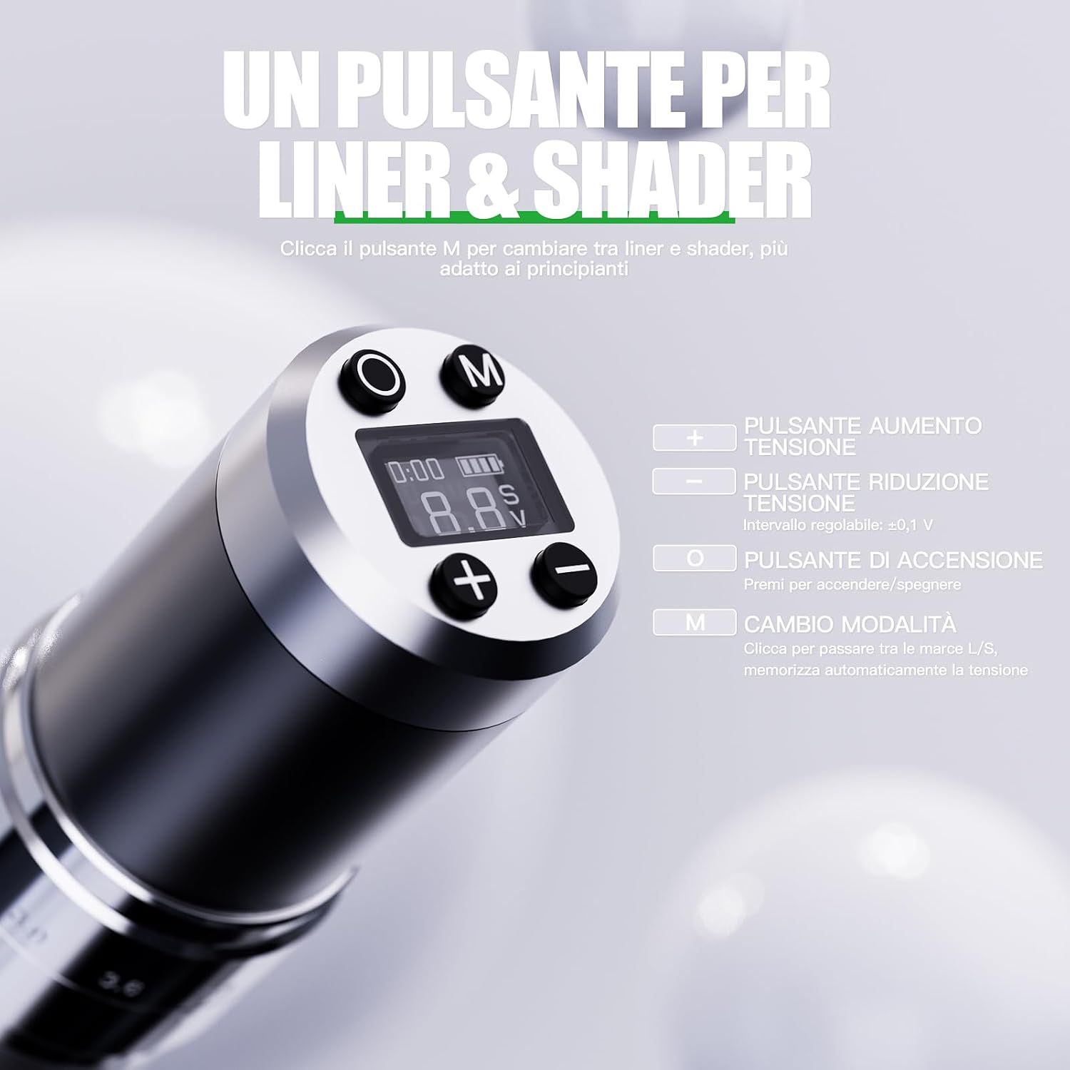 Detalle de Dragonhawk Kit Macchinetta per Tatuaggi Penna Rotativa con 2 Batterie e 20 Aghi Glide – Per Principianti e Professionisti