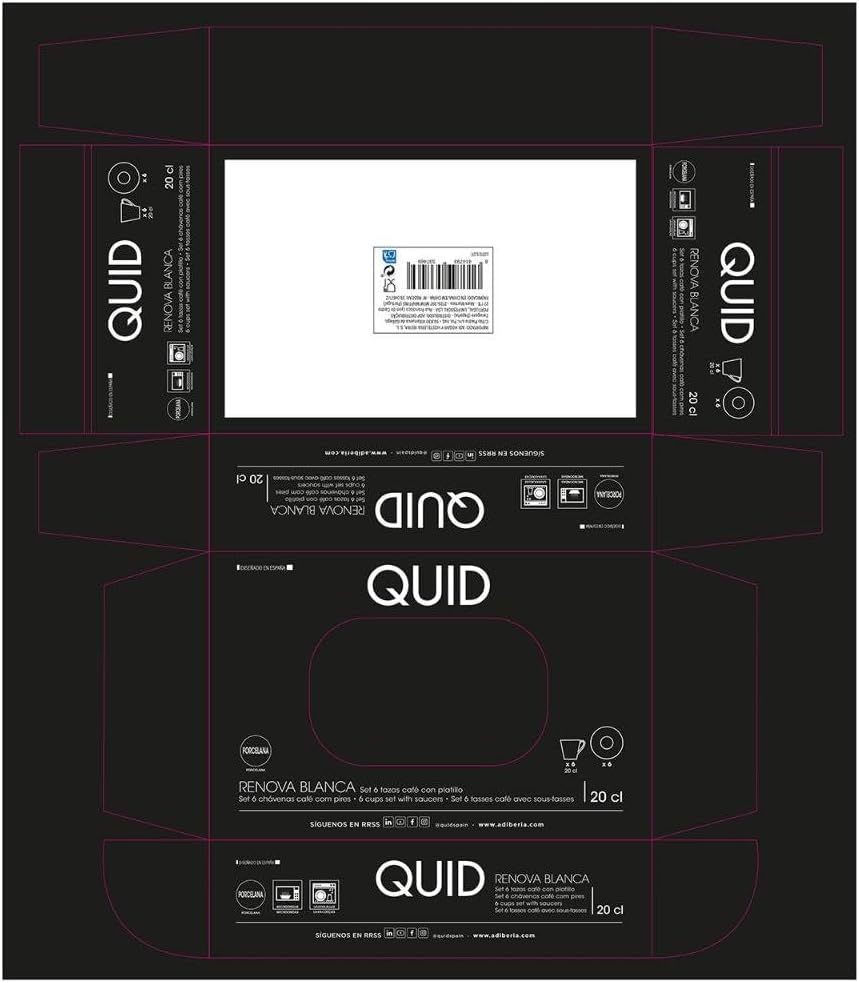 Thumbnail 4 de Quid Renova Blanca Set 6 Tazas y Platos Porcelana