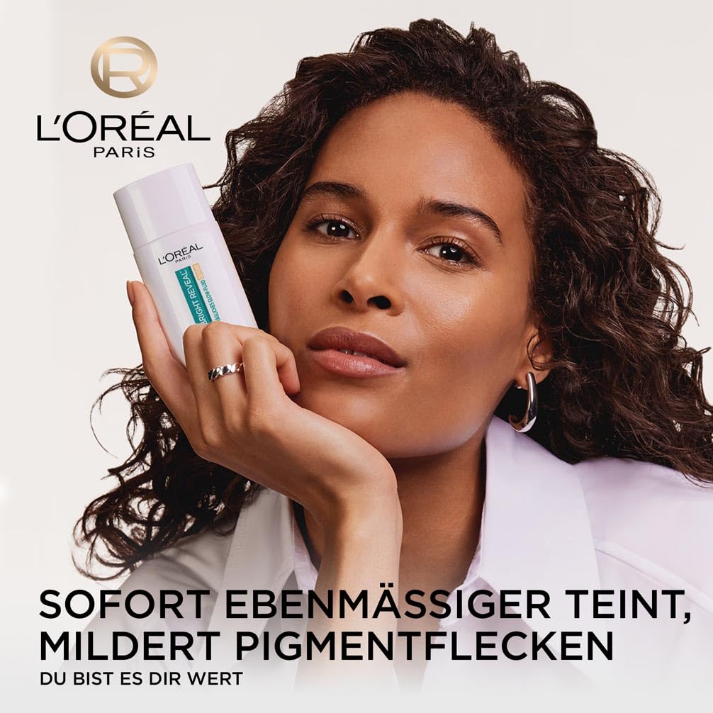 Detalle de L’Oréal Tägliches Getöntes UV Glow-Fluid LSF 50, Niacinamid + Glow-Pigmente – Farbe Mittel