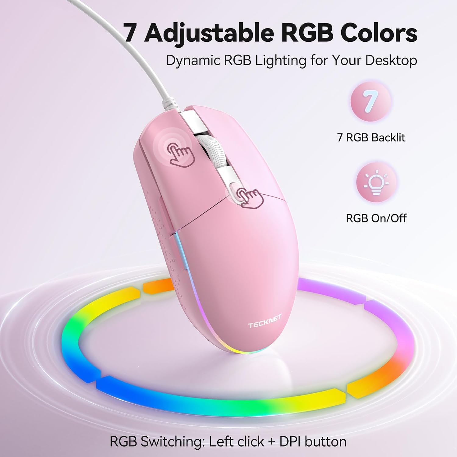 Detalle 2 de TECKNET Wired Mouse, 8000 DPI