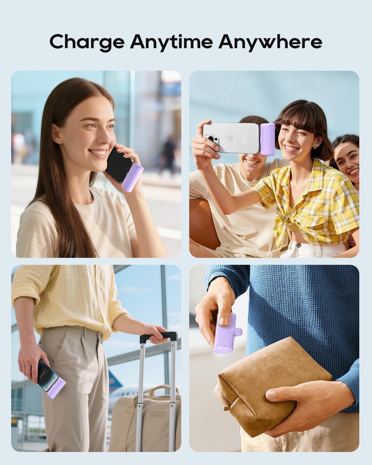 Thumbnail 2 de Kuulaa Mini Power Bank (4500mAh) with built-in iOS plug for iPhone—lipstick-sized portable charger