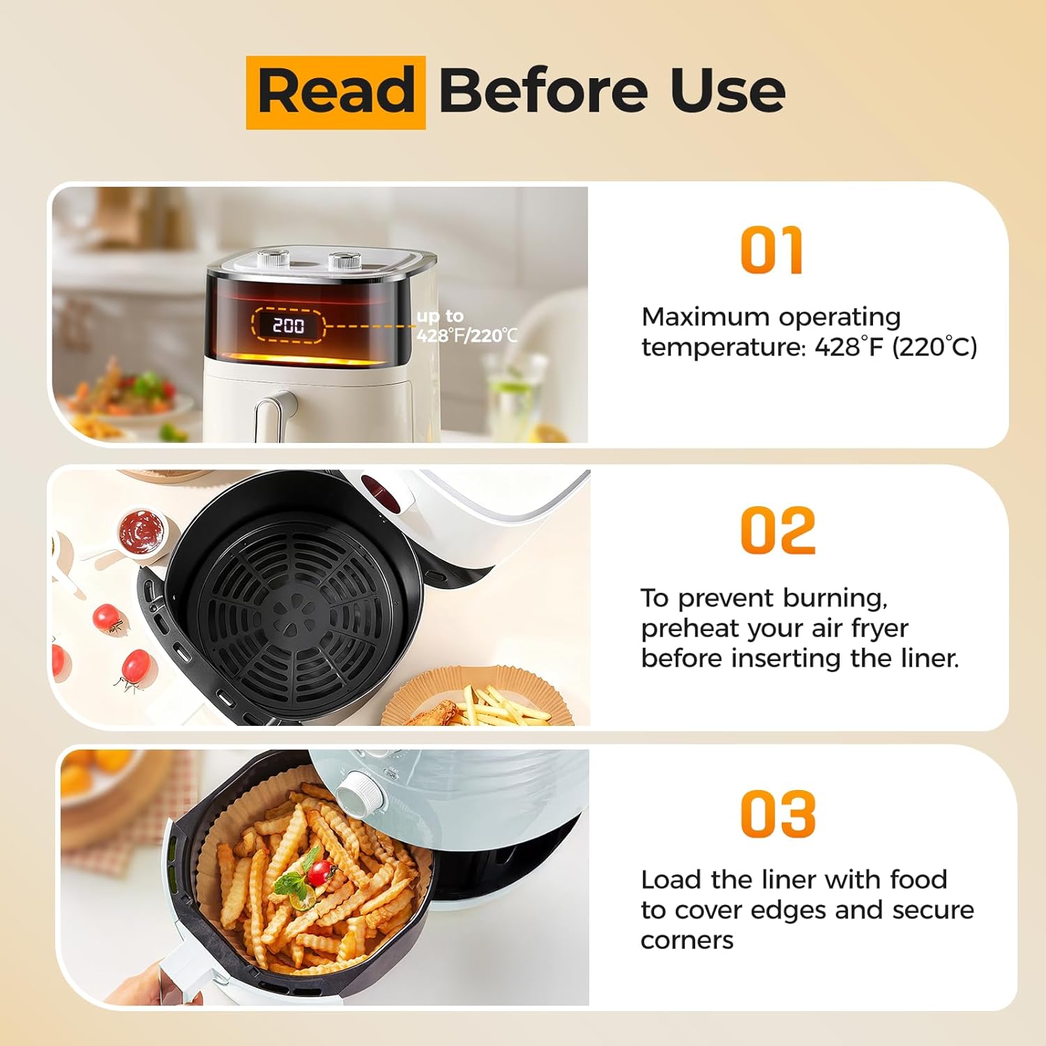 Thumbnail 5 de Air Fryer Liners for Ninja (205 PCS) — 8-Inch Round Disposable Parchment Liners, Oil-Proof & Non-Stick