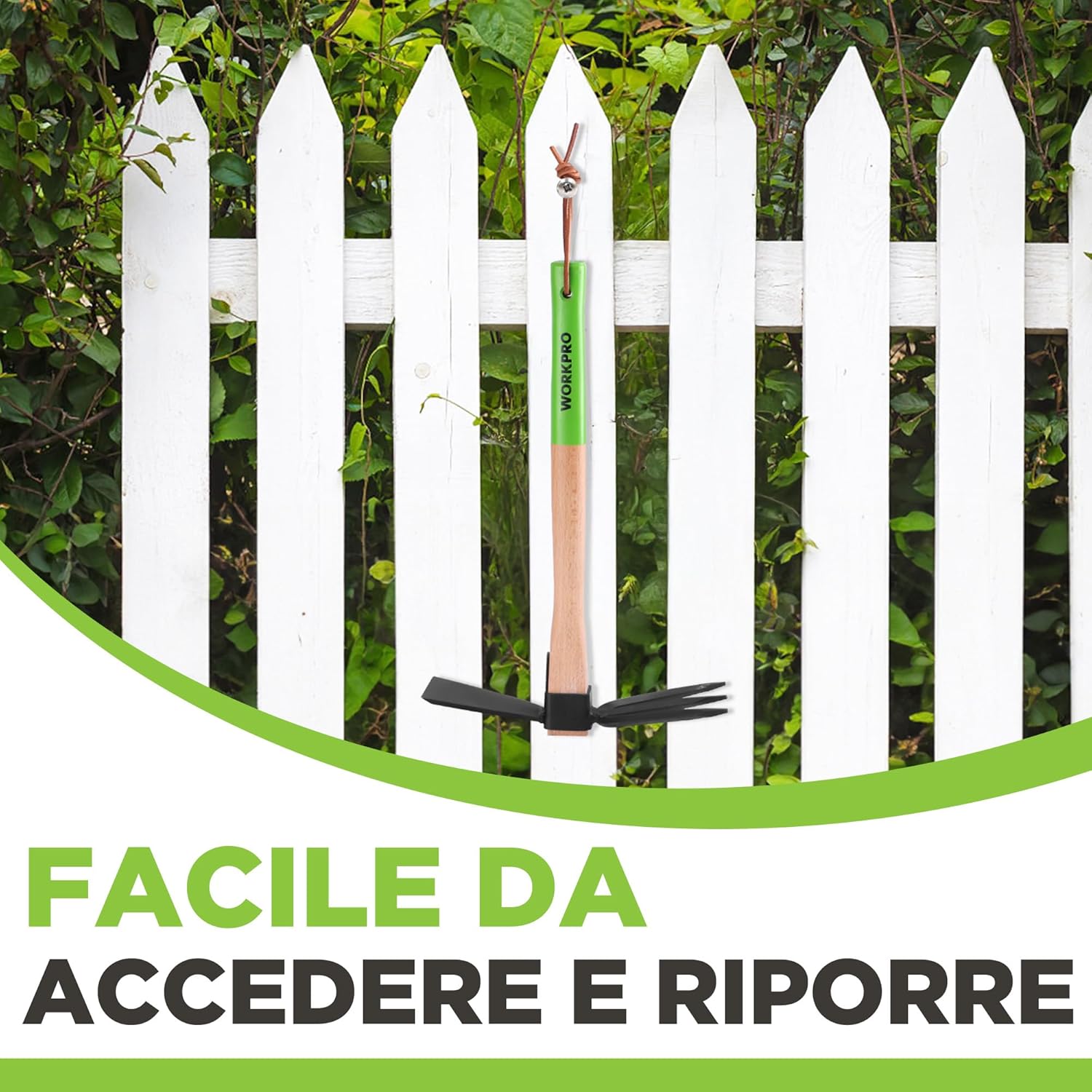 Thumbnail 5 de WORKPRO Zappa e Coltivatore 2-in-1 con manico in legno da 36 cm
