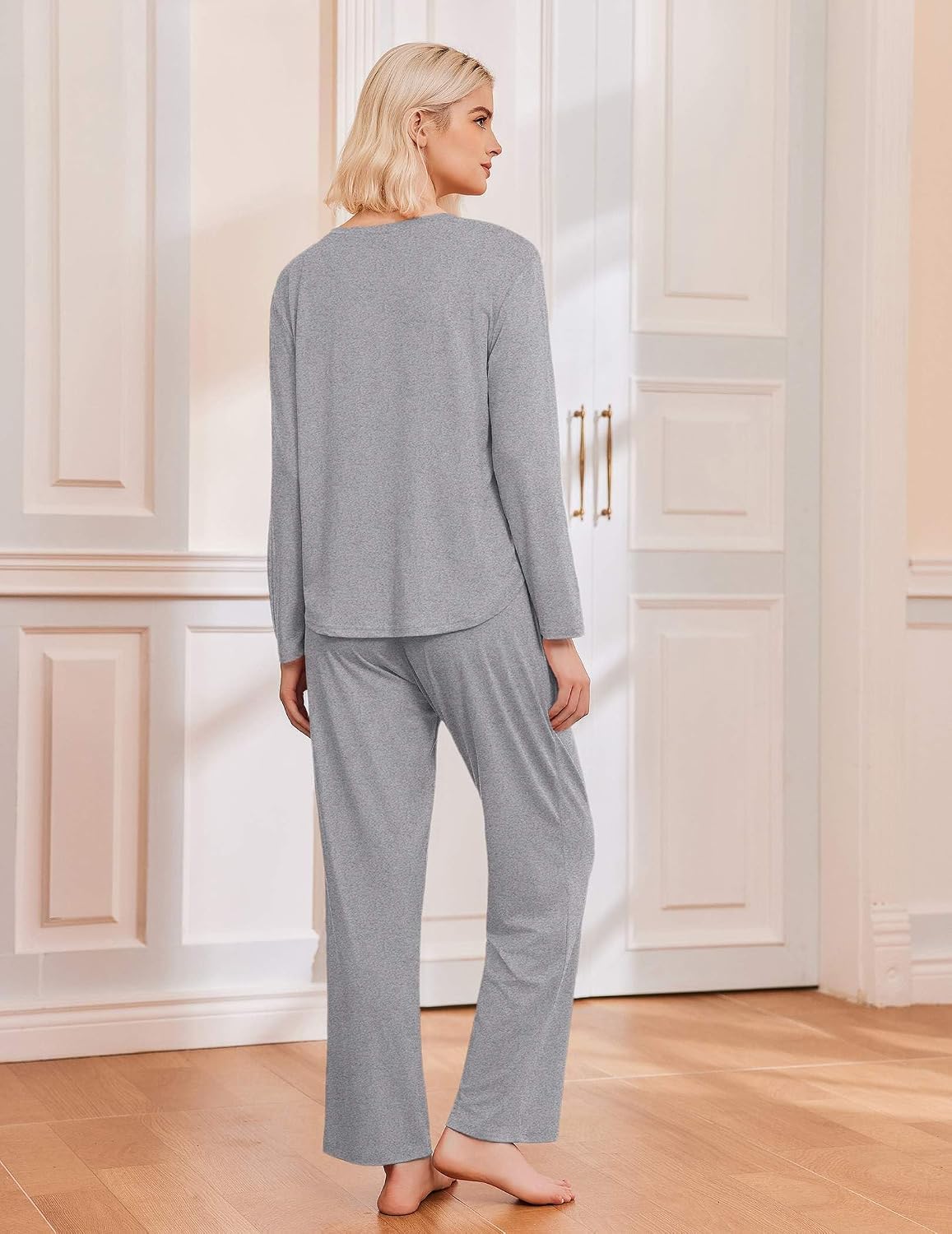 Thumbnail 1 de Ekouaer 2-Pack Women's Pajama Sets, Long-Sleeve Tops and Pocket Pants