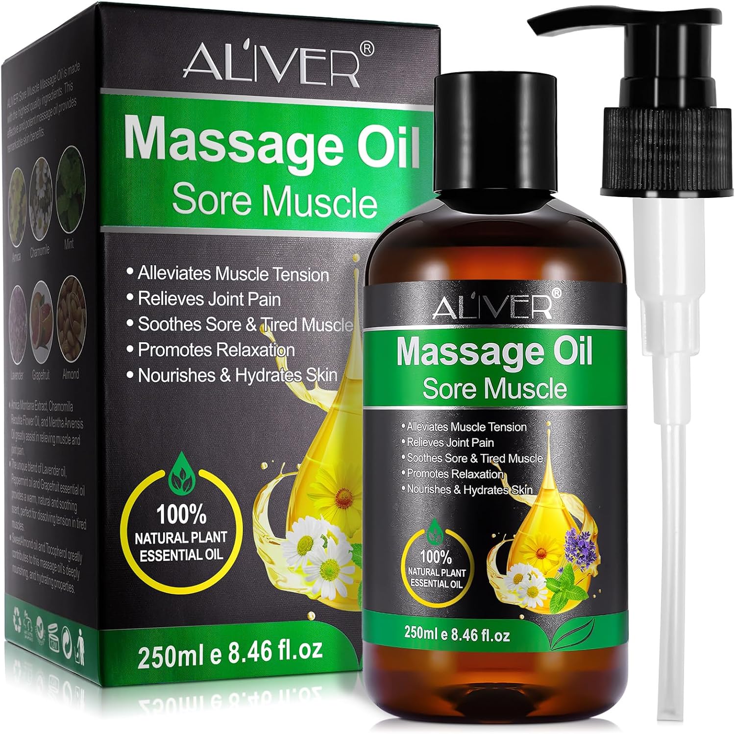 Detalle de Massage Oil 250ml Soothing Blend for Sore Muscles