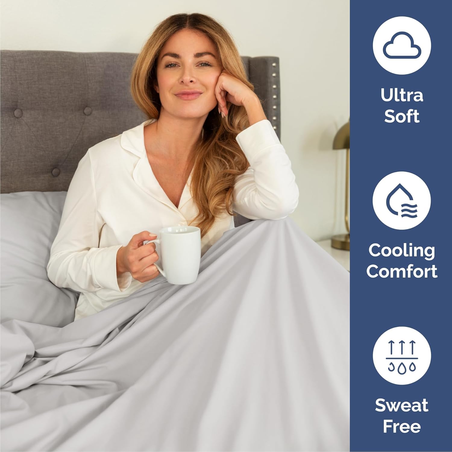 Thumbnail 3 de CGK Unlimited 6-Piece Queen Breathable Microfiber Sheet Set in Gray (Deep Pockets) - Hotel Style