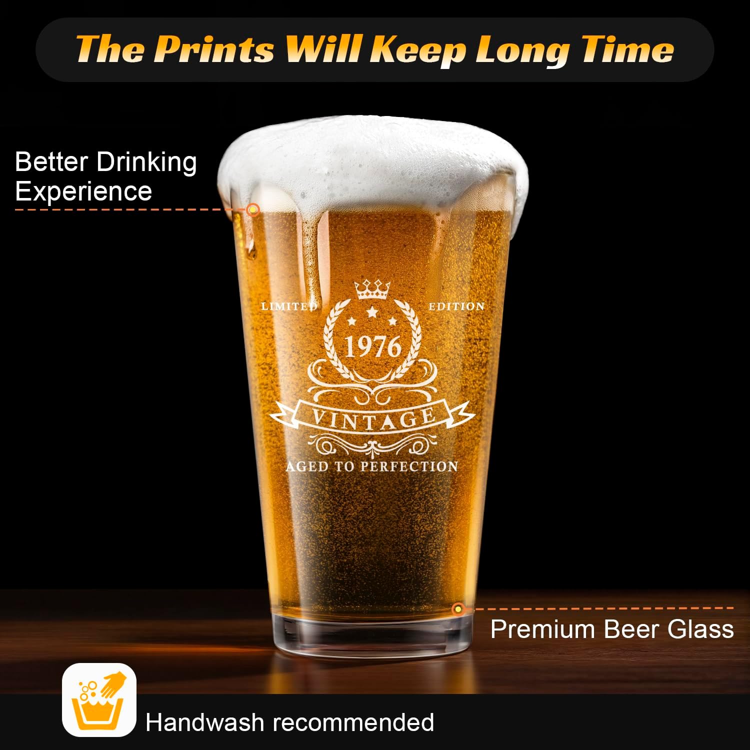 Detalle de LIGHTEN LIFE Beer Glass 16 oz