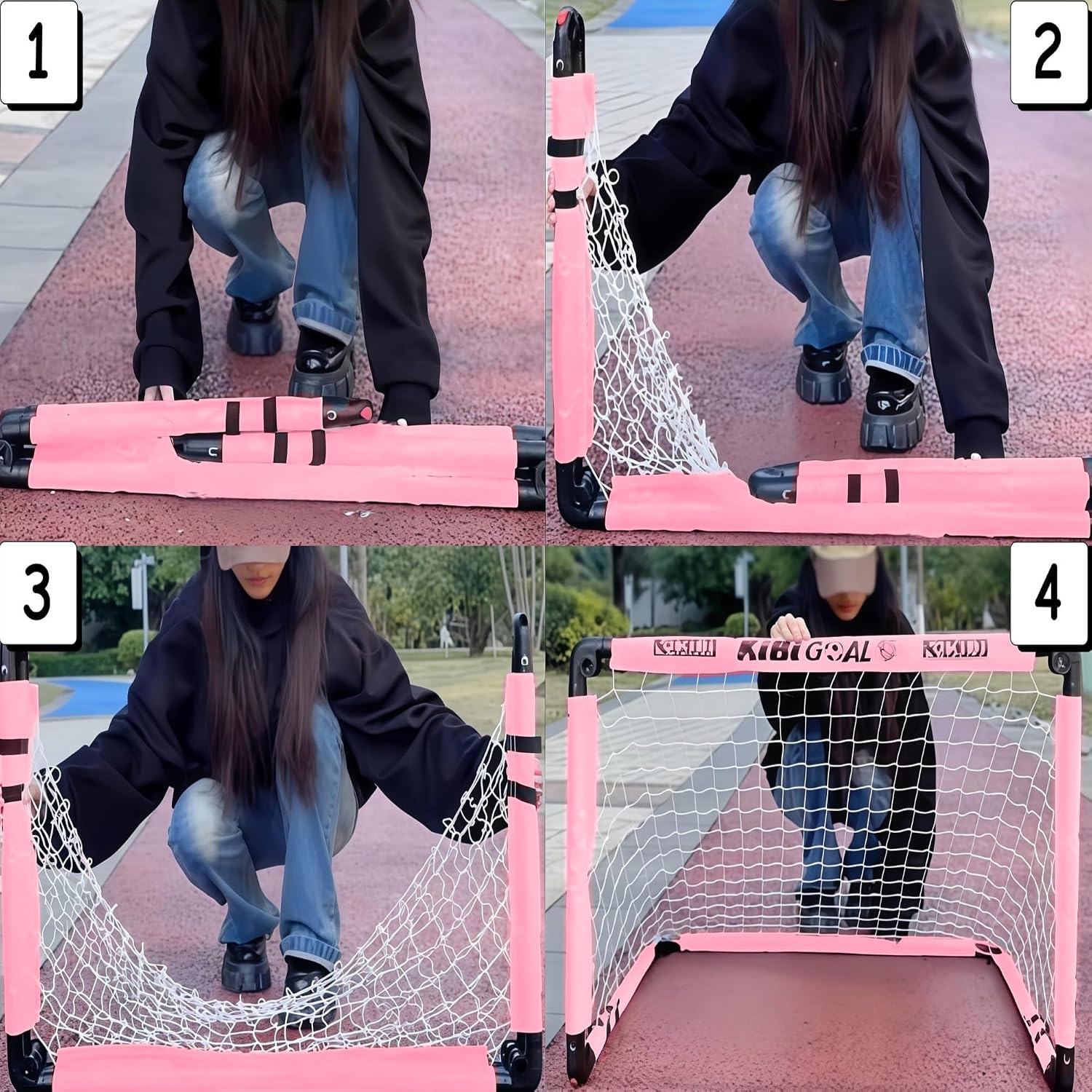 Thumbnail 2 de KiBiGOAL Kinder-Fußballtor faltbar (rosa) 90x60 cm für Indoor & Outdoor