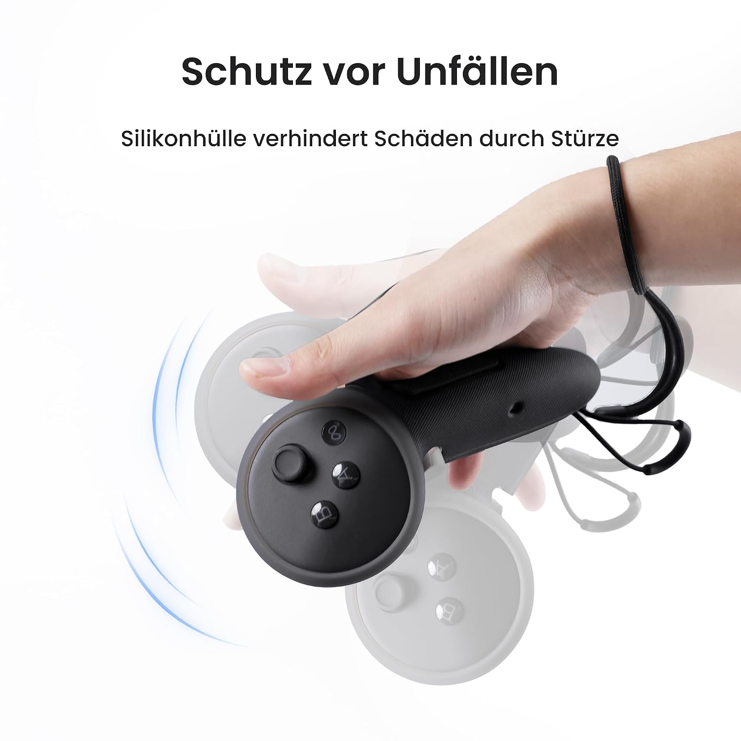 Detalle de KIWI design G4 Max verlängerte Controller-Griffe für Meta Quest 3/3S – passend auch für größere Hände