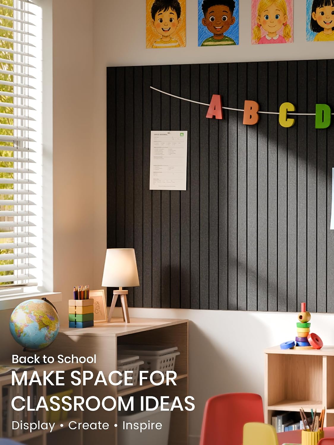 Detalle 1 de Bumusty FZB-L-12-8L-BK-UK Felt Bulletin Board, 12-Pack Black Tiles