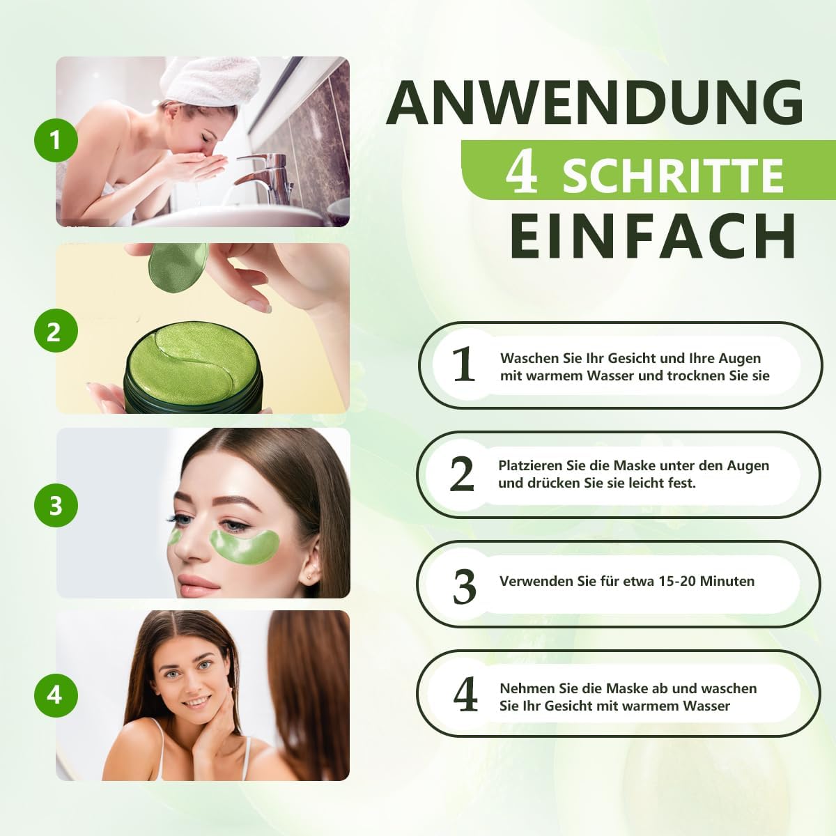 Detalle 2 de Augenpads 60 PCS Hyaluronsäure Augenmaske