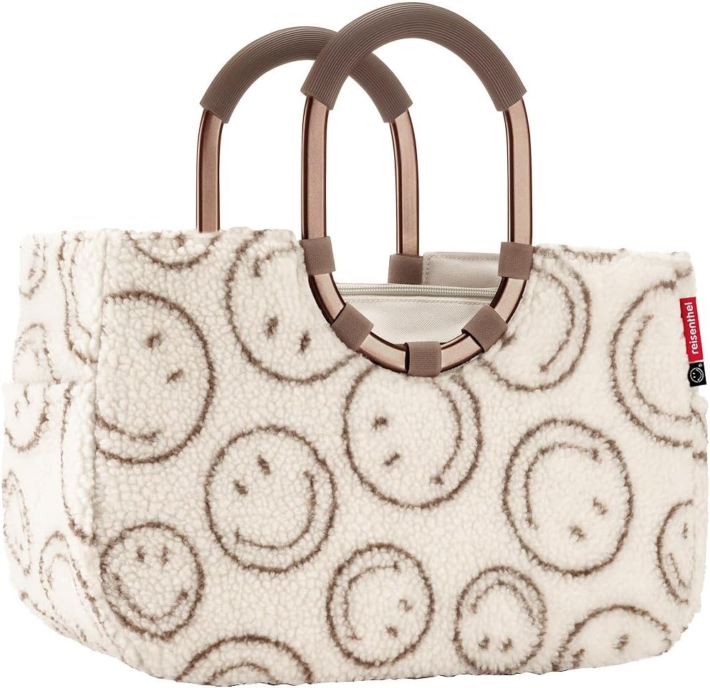 Detalle de reisenthel loopshopper M smiley® teddy chocolate – Stabile Einkaufstasche mit viel Funktion