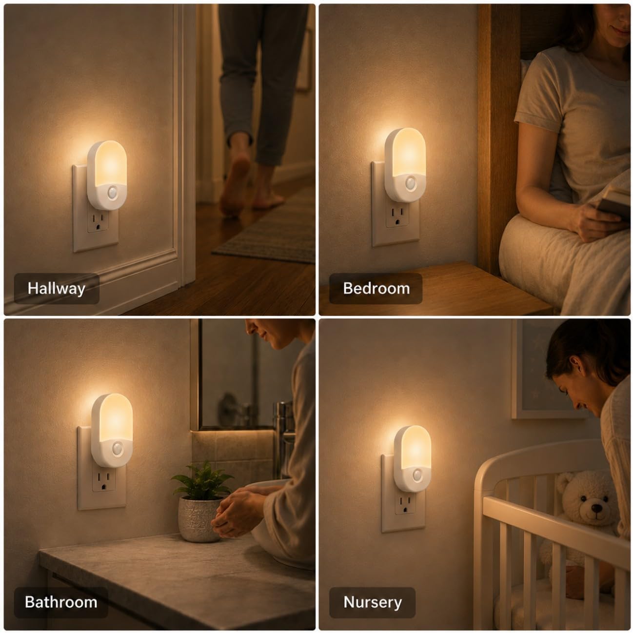 Thumbnail 4 de L LOHAS LED IP032 Plug-In Night Lights, 2-Pack, 30/60 lm, Soft White