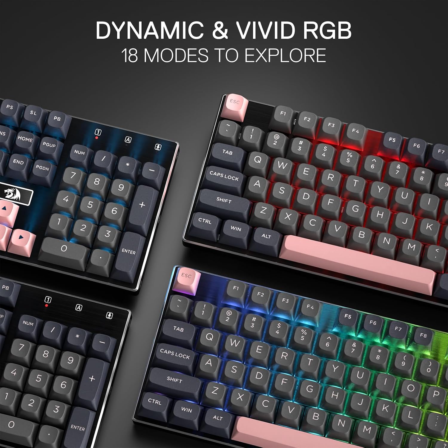 Thumbnail 6 de Redragon K556 SE: Kabelgebundene Gaming-Tastatur mit Hot-Swap, Aluminiumplatte und PBT-Tasten
