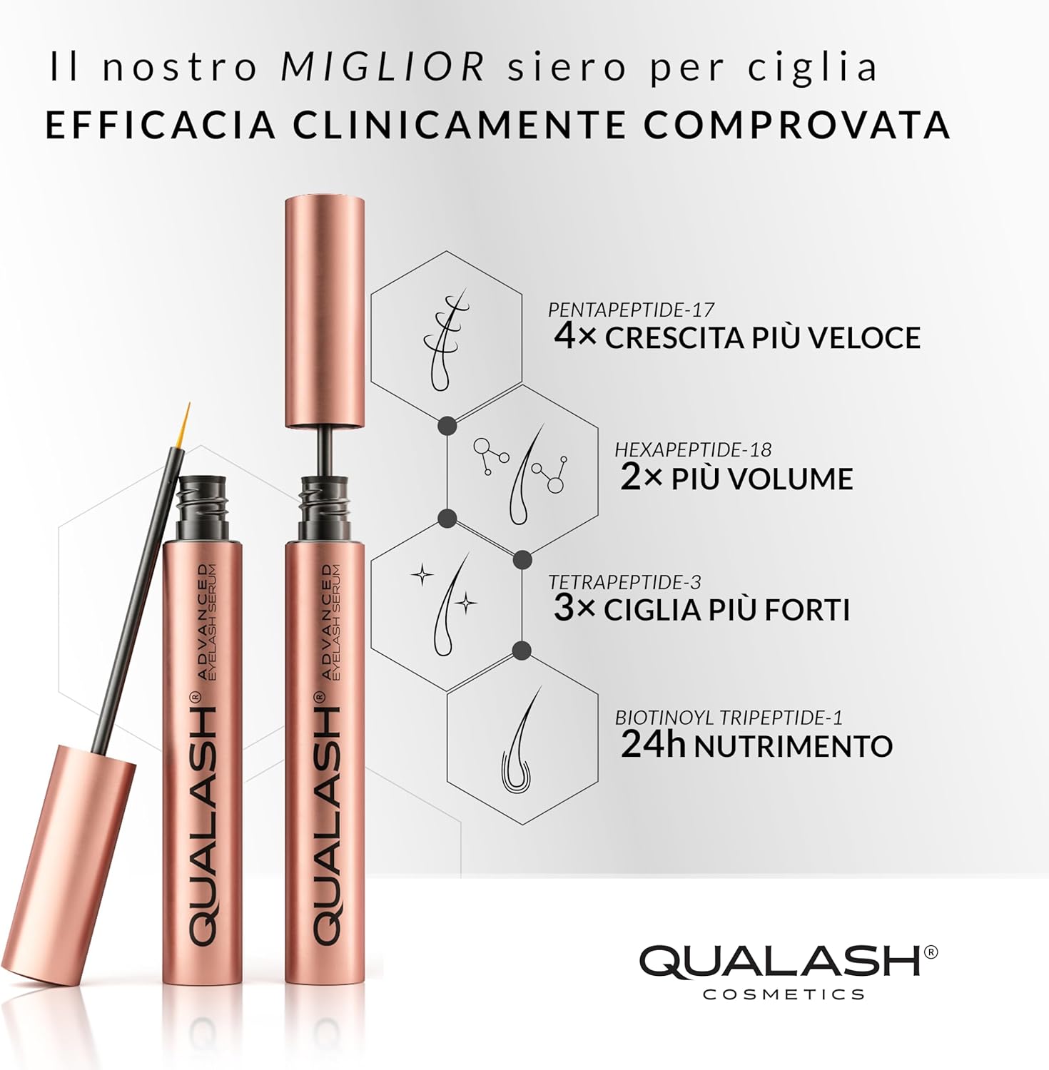 Detalle 2 de QUALASH Siero Ciglia Allungante e Rinforzante QUA-X (3,5 ml) – Lash Serum & Growth Booster