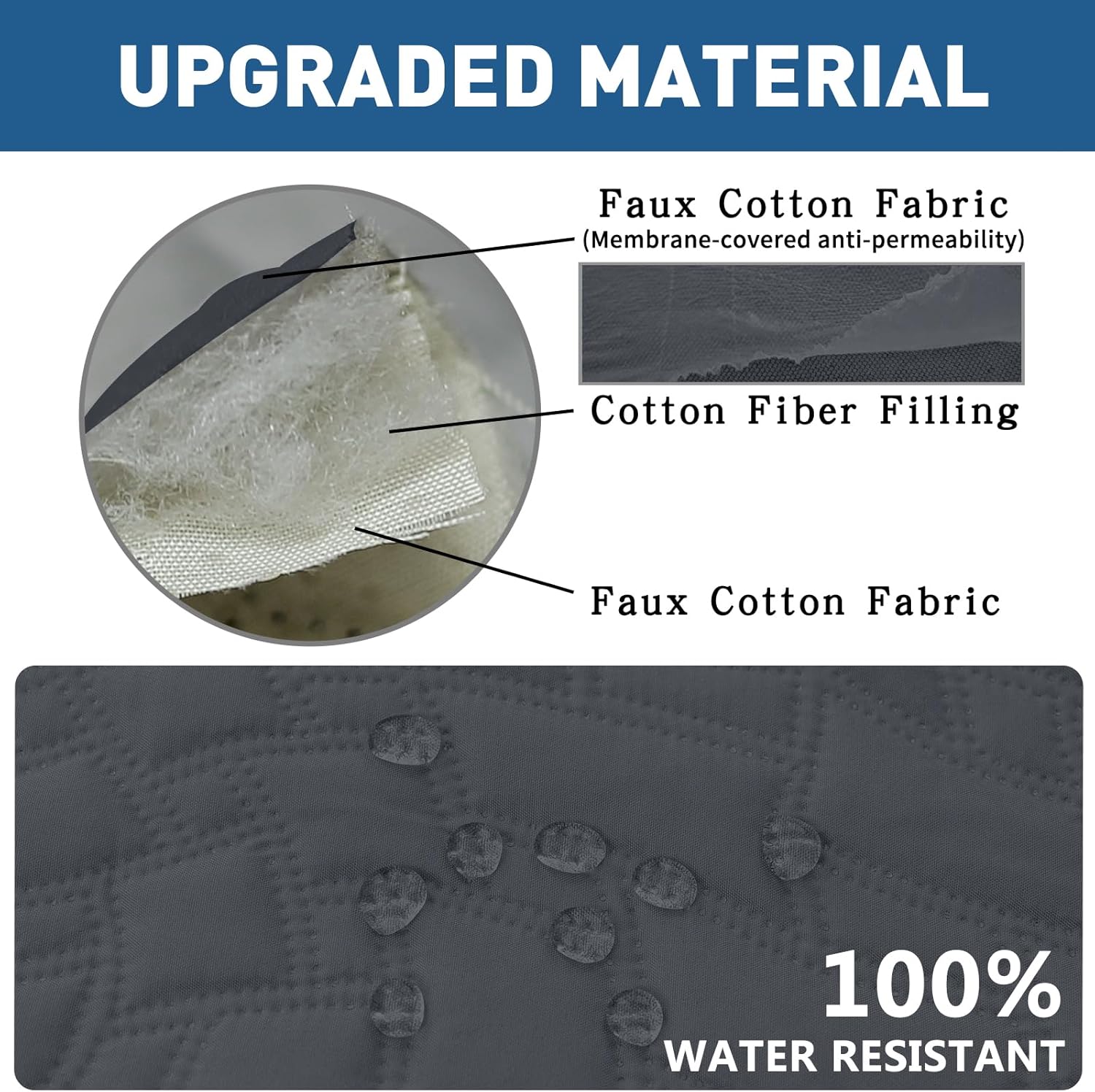 Thumbnail 2 de Ystyle Housse de canapé 3 places avec accoudoirs, imperméable anti-poils, antidérapante lavable (gris foncé)