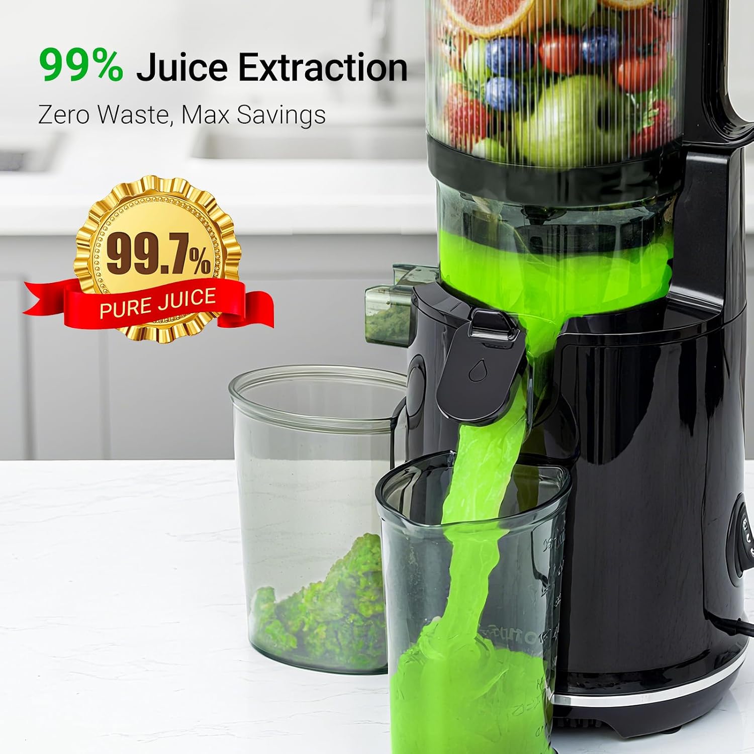Detalle 2 de Aeitto Cold Press Juicer with 5.3-Inch Feed Chute