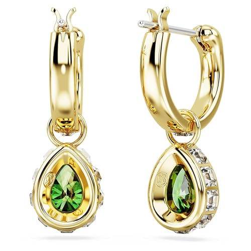 Detalle 2 de Swarovski Orecchini pendenti Stilla: verde a pera, effetto oro placcato