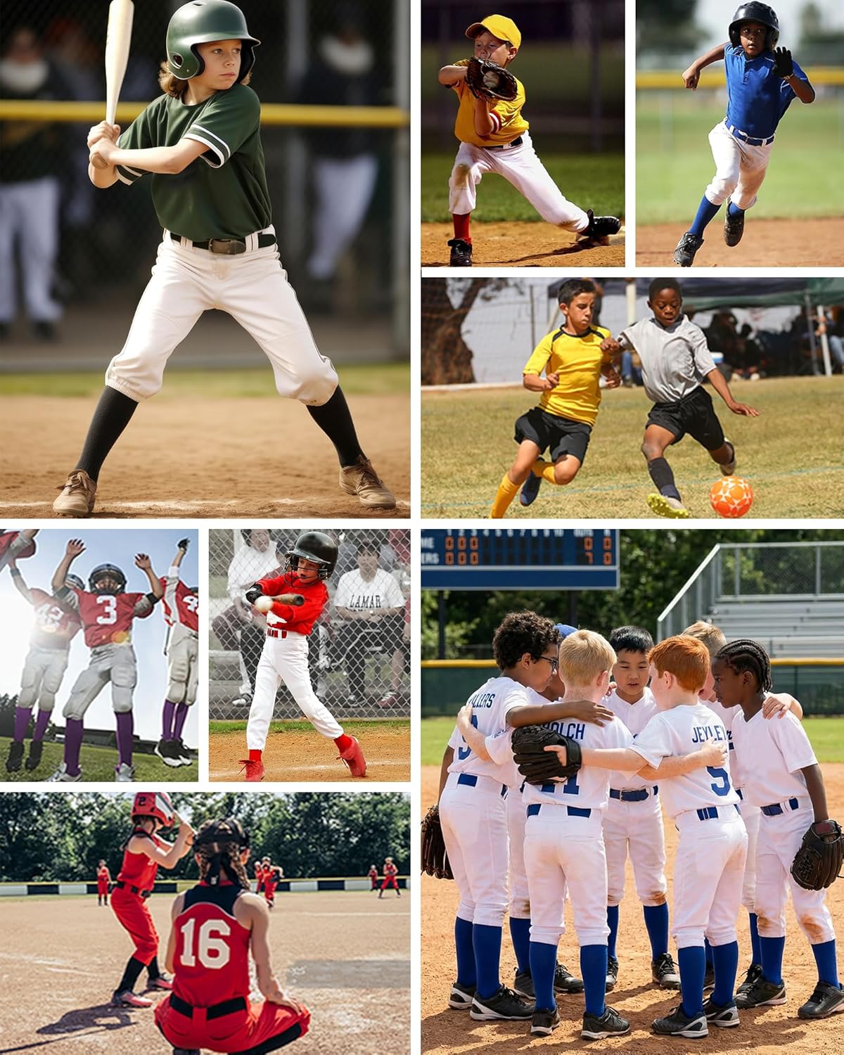 Thumbnail 5 de QBK Toddler Baseball Socks Belt Set