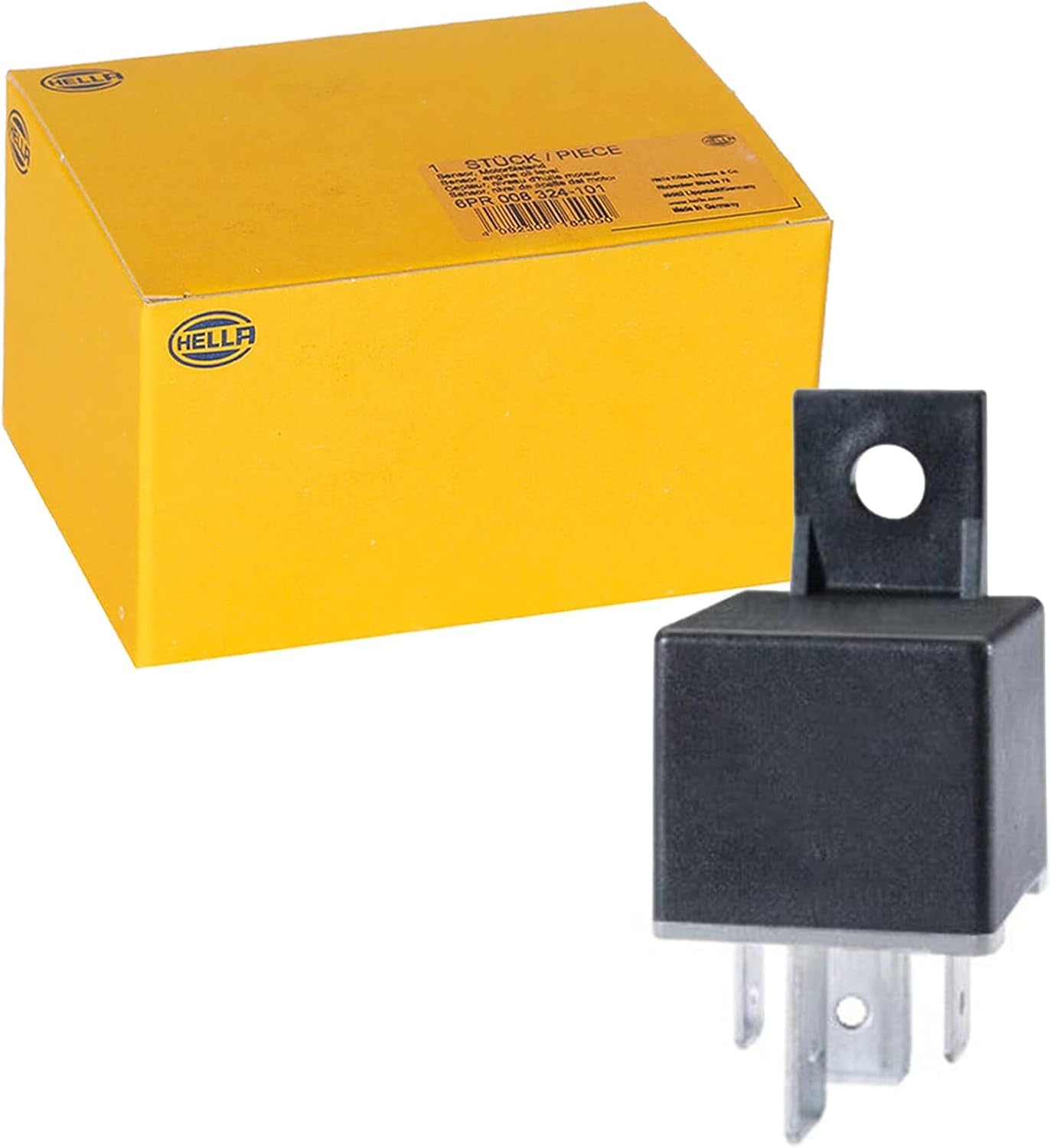 Detalle de HELLA 4RA 007 793-041 Relais, Arbeitsstrom 12V, 4-polig, S2-Schaltbild, mit Halter