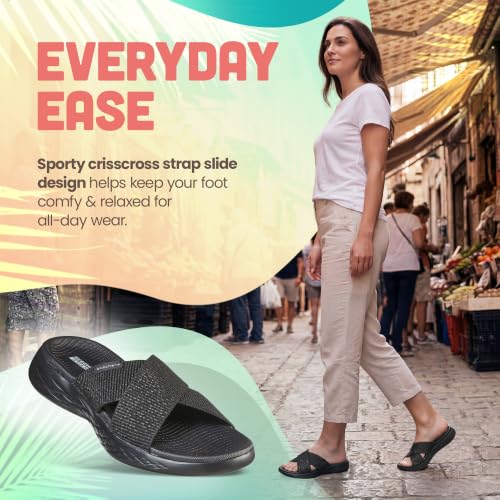 Detalle de Skechers Women's On-The-Go 600 Glistening Sandals - Black (6 UK)