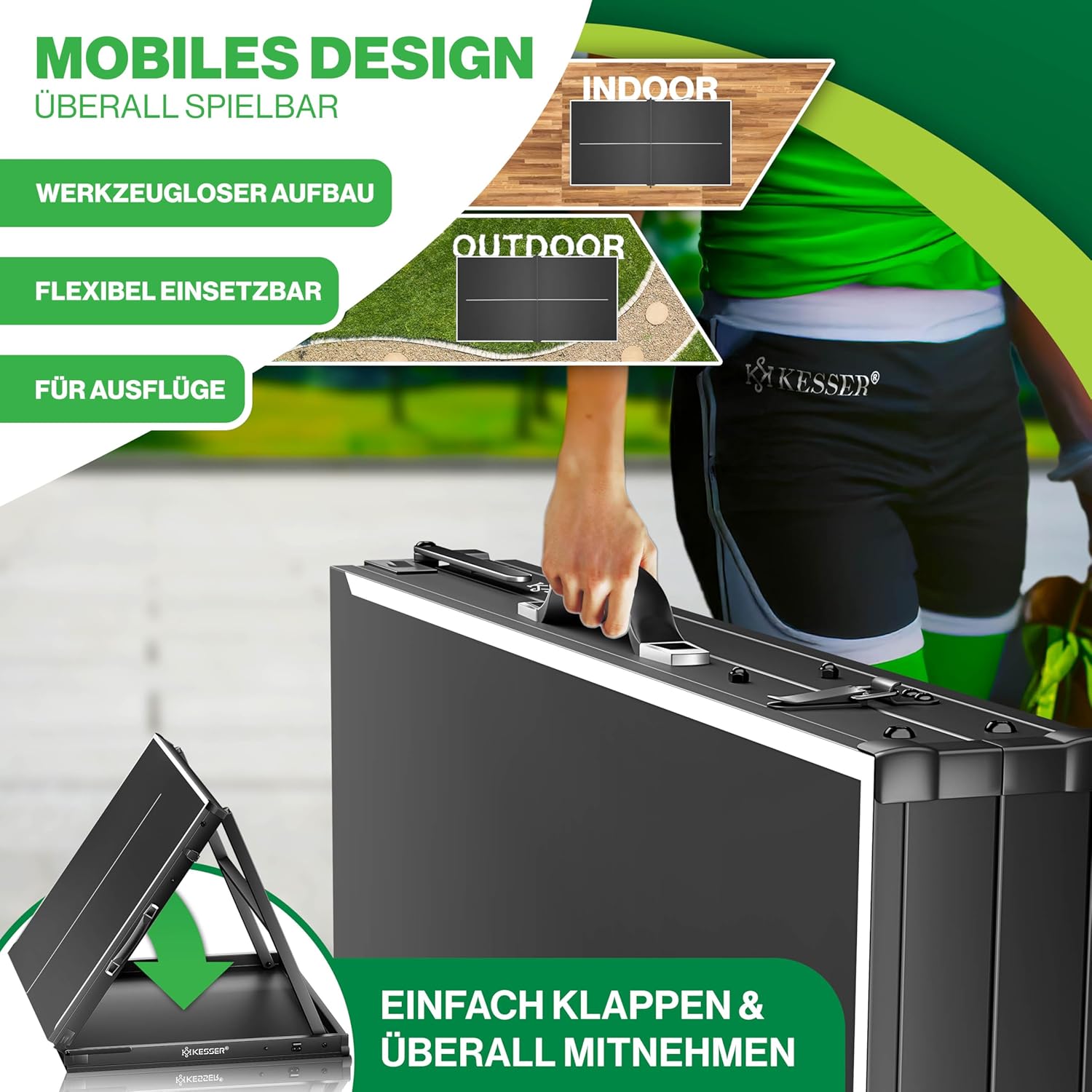 Thumbnail 2 de KESSER® Tischtennisplatte Mini 153 × 76,5 cm 🏓