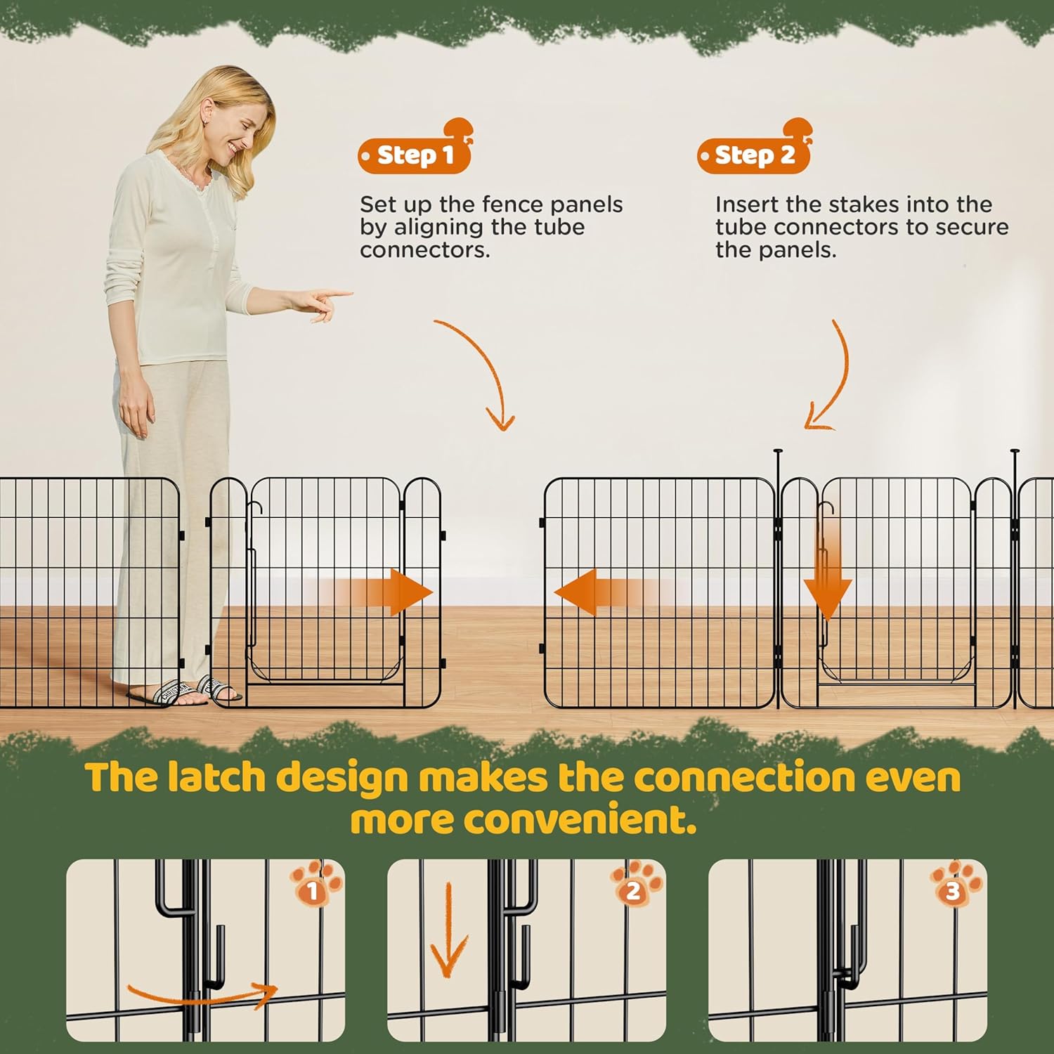 Thumbnail 4 de Yaheetech 16 Paneles Parque para Perros 60 x 60 cm