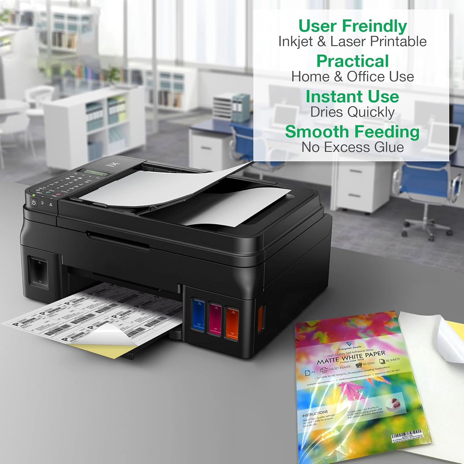 Thumbnail 6 de EVG Evergreen Goods A4 sticker paper, 100 sheets