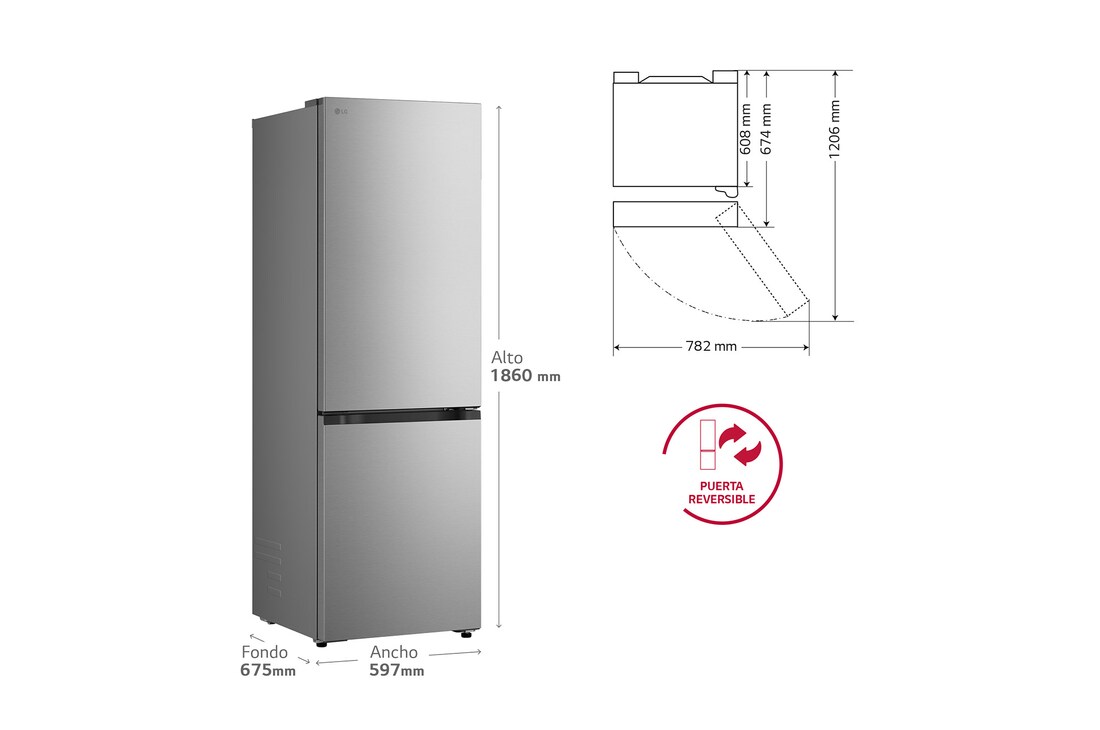Thumbnail 1 de LG GBBS312BPY Frigorífico Combi DoorCooling+