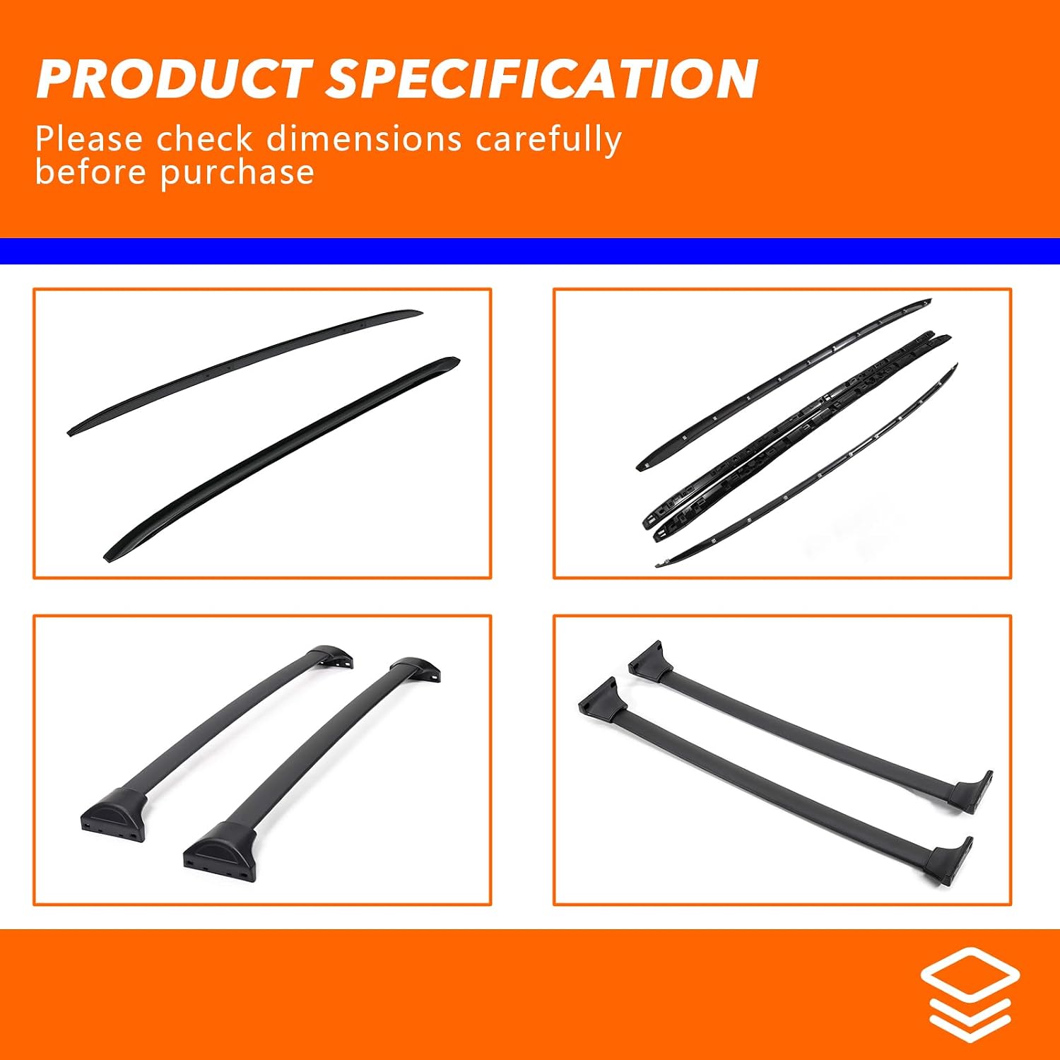 Detalle 1 de Posris Roof Rack Side Rails and Cross Bars for 2016–2022 Honda Pilot