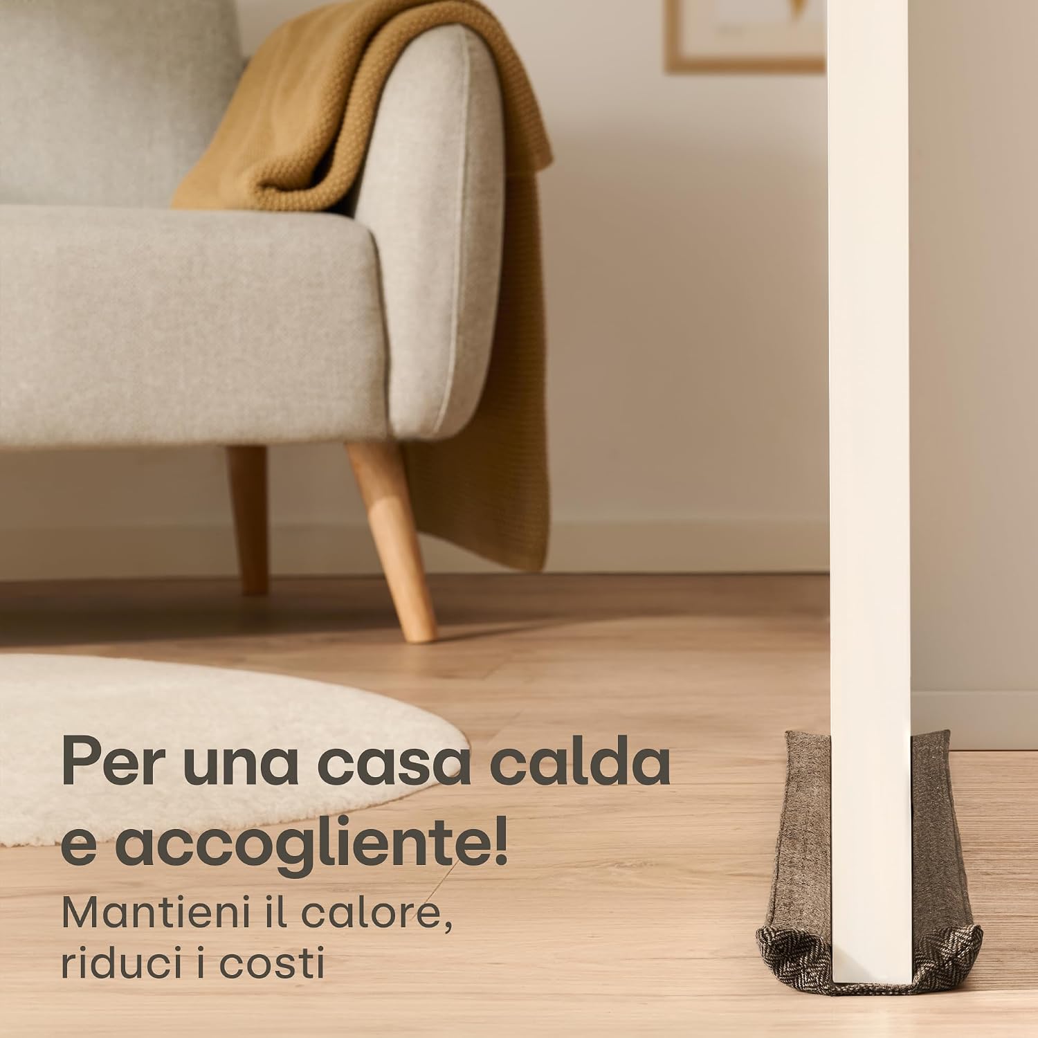 Thumbnail 1 de Paraspifferi per porte 70-100 cm - Tessuto lavabile, risparmio energetico - Marrone