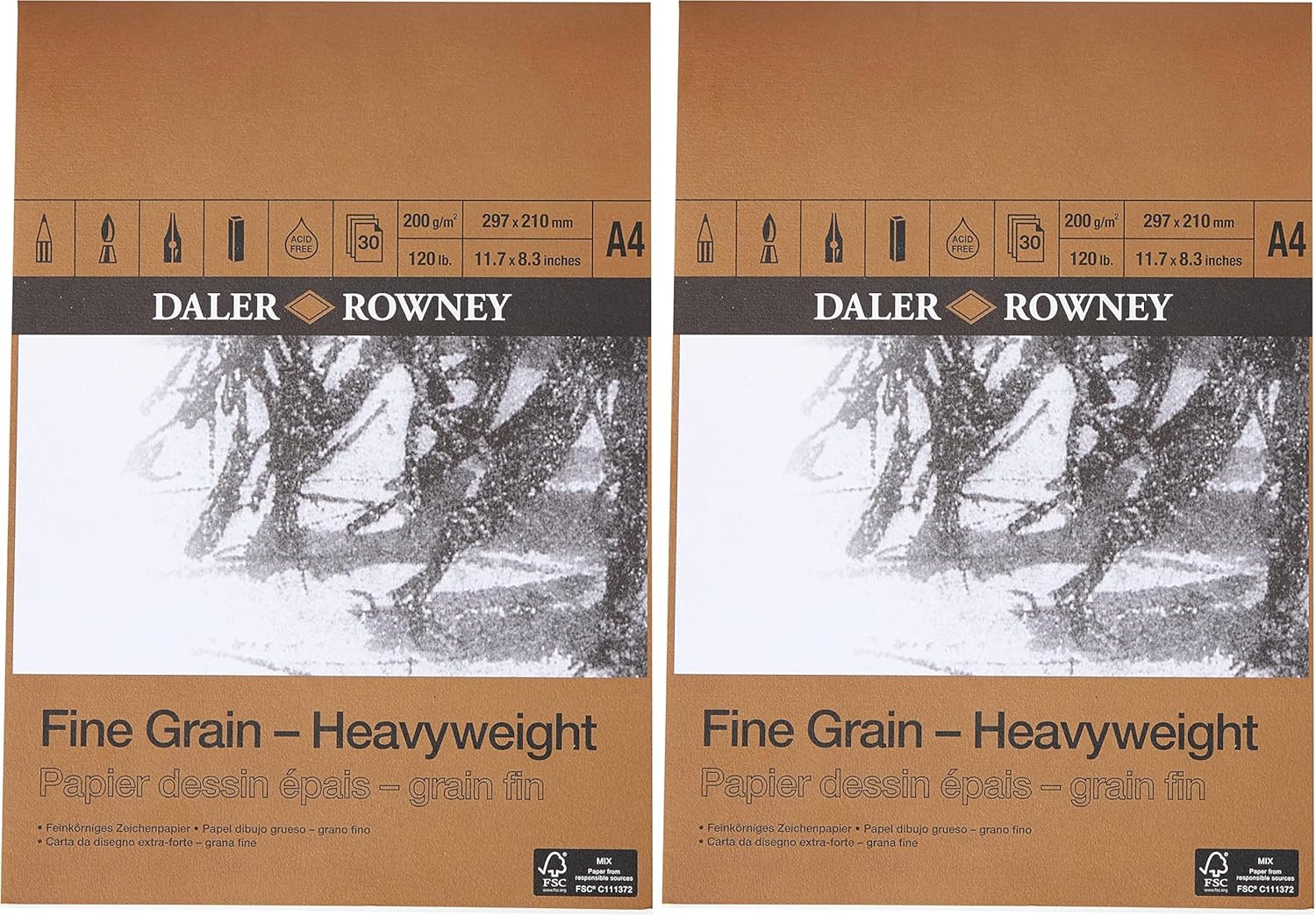 Thumbnail 5 de Daler Rowney blocco da disegno grana fine A3, bianco, 30 fogli, 200 g/m²