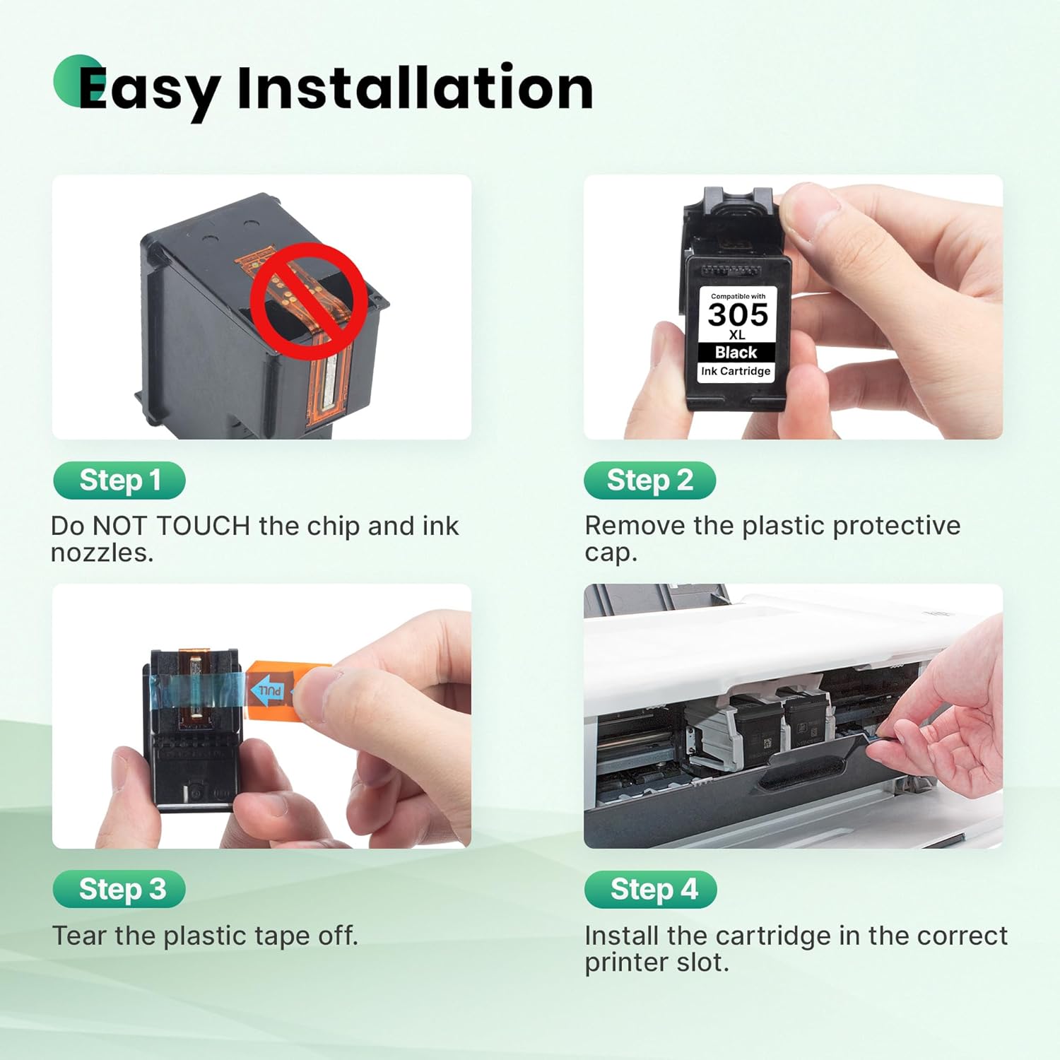 Detalle 2 de HP 305 XL Nero – Cartucce d'inchiostro di ricambio (2 pezzi) per Envy e DeskJet: compatibilità ampia