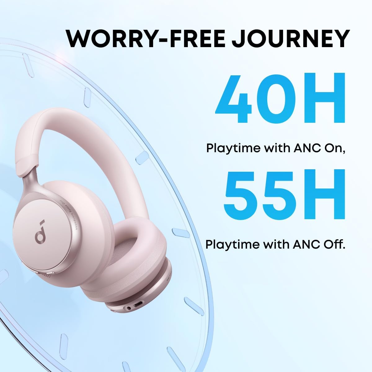Detalle 2 de Space One by Soundcore by Anker: Adaptive ANC Headphones with LDAC and 40h Battery