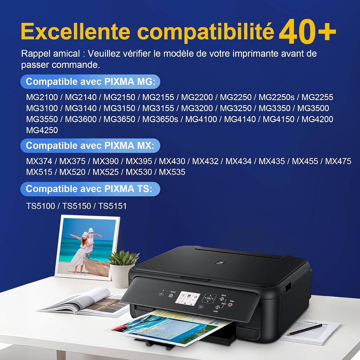 Detalle de ColorKing 540XL / 541XL Cartouches compatibles Canon (PG540XL CL541XL) – performance fiable et rendement élevé