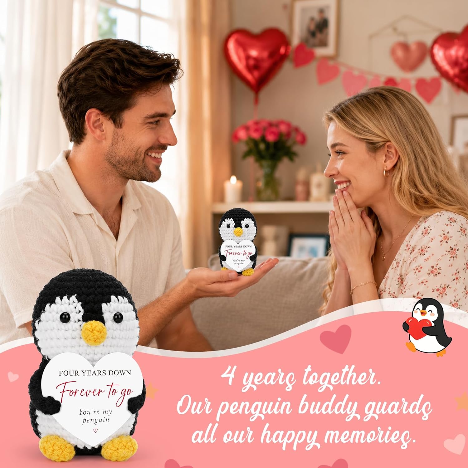Detalle 2 de Aisvrem Anniversary Penguin Keepsake, 4-Year