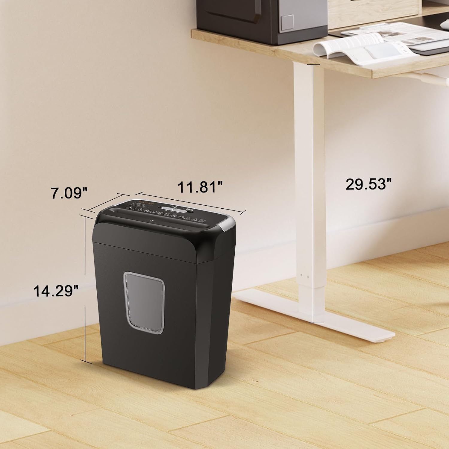 Thumbnail 4 de Bonsaii C237-B 6-Sheet Cross-Cut Paper Shredder, P-4, 3.4-Gallon Bin