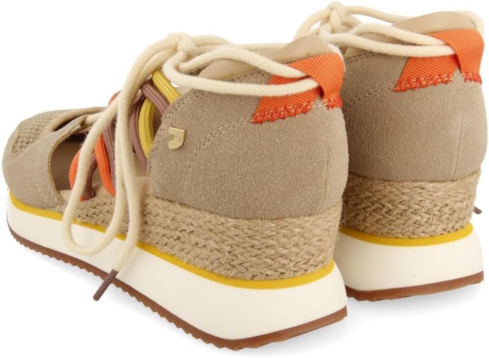 Detalle de Sneakers Ouvertes Beige DE Type Espadrille À Talon COMPENSÉ pour Femme IONA par Gioseppo