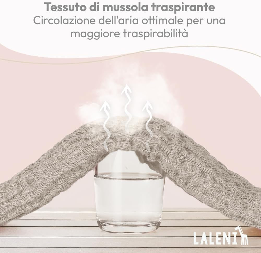 Thumbnail 5 de Laleni Mussole Neonato 70x70 cm – Set da 10, Mussole di cotone per pelli sensibili (beige)