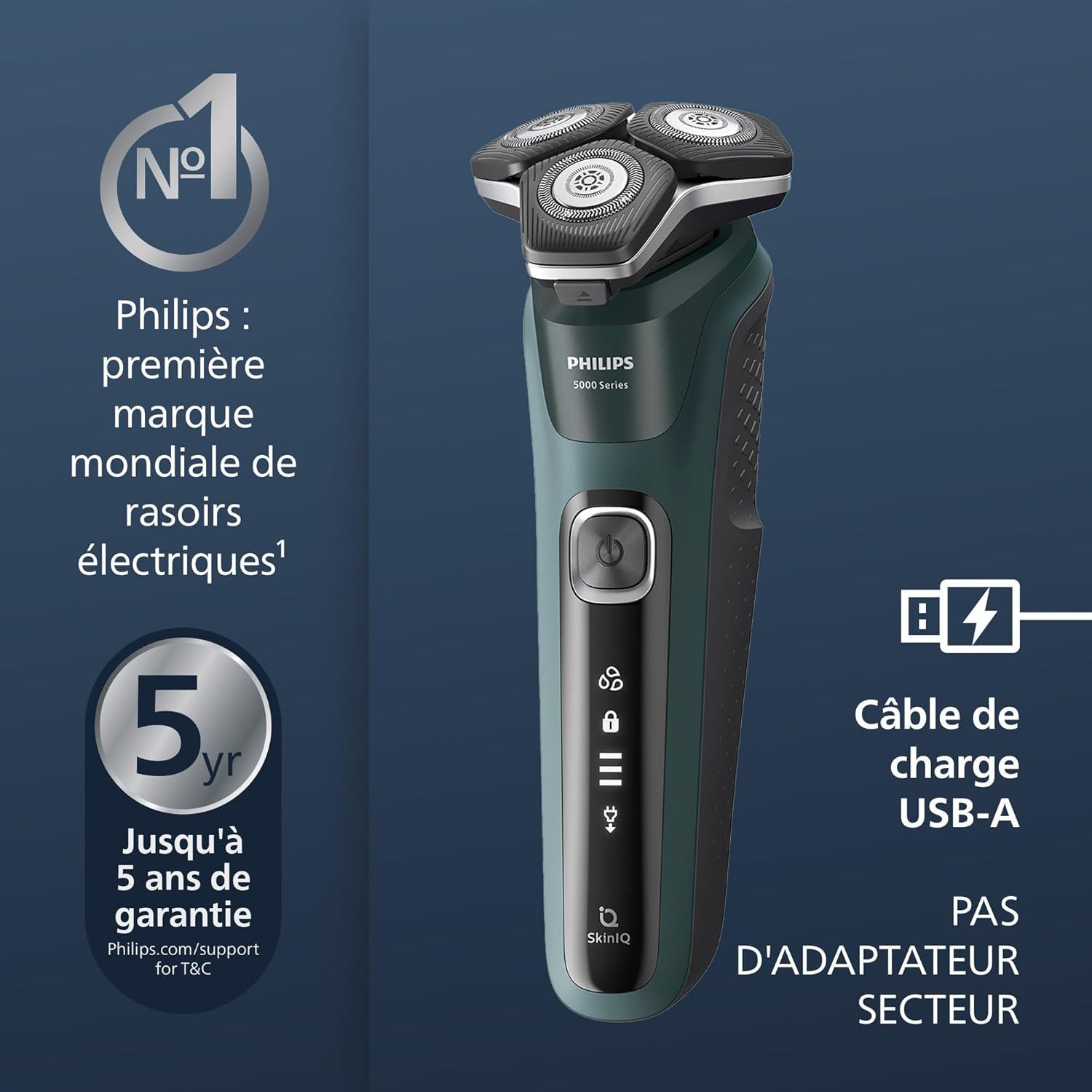 Thumbnail 2 de Philips S5884/35 – Rasoir électrique Series 5000 Wet & Dry pour homme, Wet & Dry avec tondeuse rétractable
