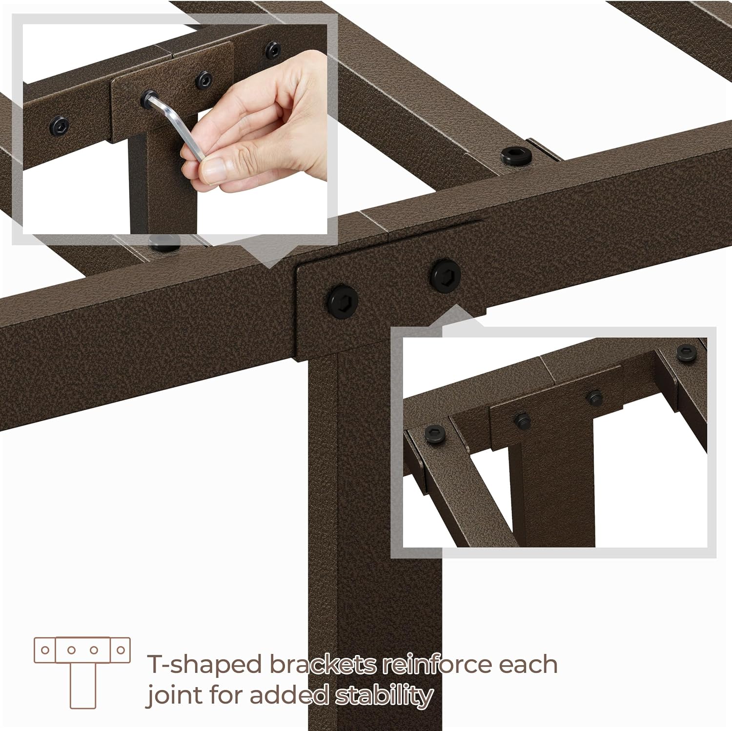 Thumbnail 6 de Yaheetech Queen Metal Platform Bed Frame
