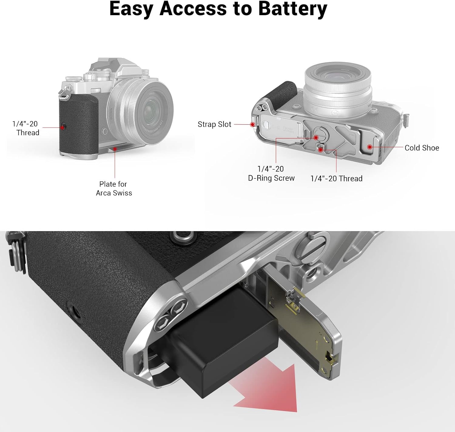 Detalle 1 de SMALLRIG Z fc L Bracket Impugnatura L per Nikon Z fc 3480