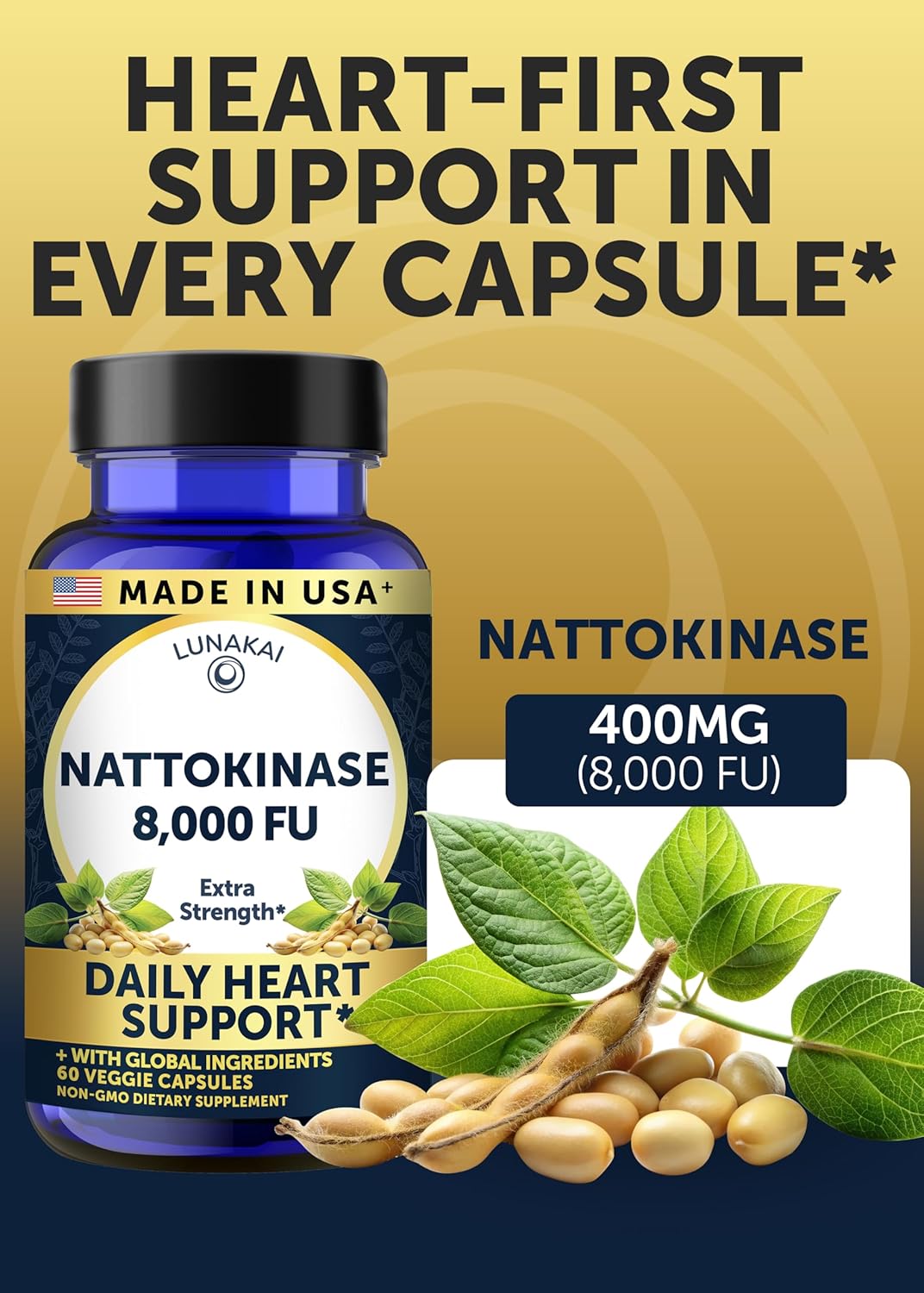 Detalle 2 de Lunakai Nattokinase Supplement 400 mg