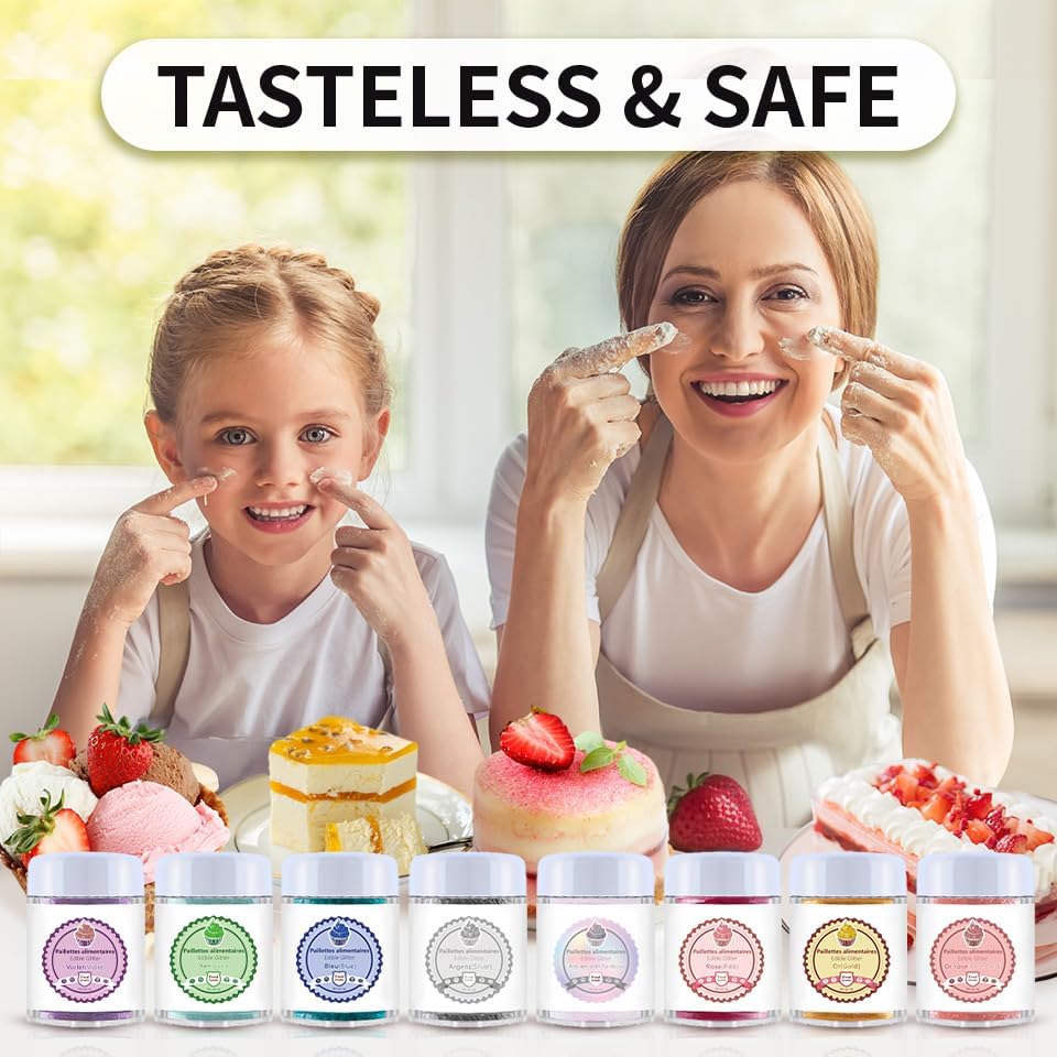 Thumbnail 6 de PAVADOR Edible Luster Dust, 8-Colour Set, 3g for Drinks and Desserts