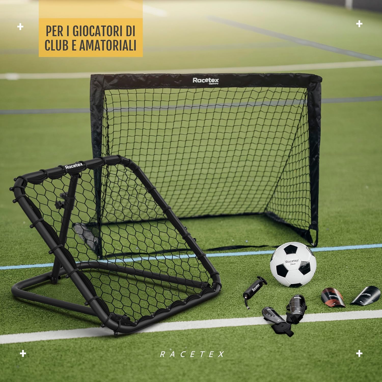 Thumbnail 5 de Racetex Rimbalzo per calcio per bambini regolabile senza livello – rebounder con rete per allenare tiri, passaggi e ricezioni