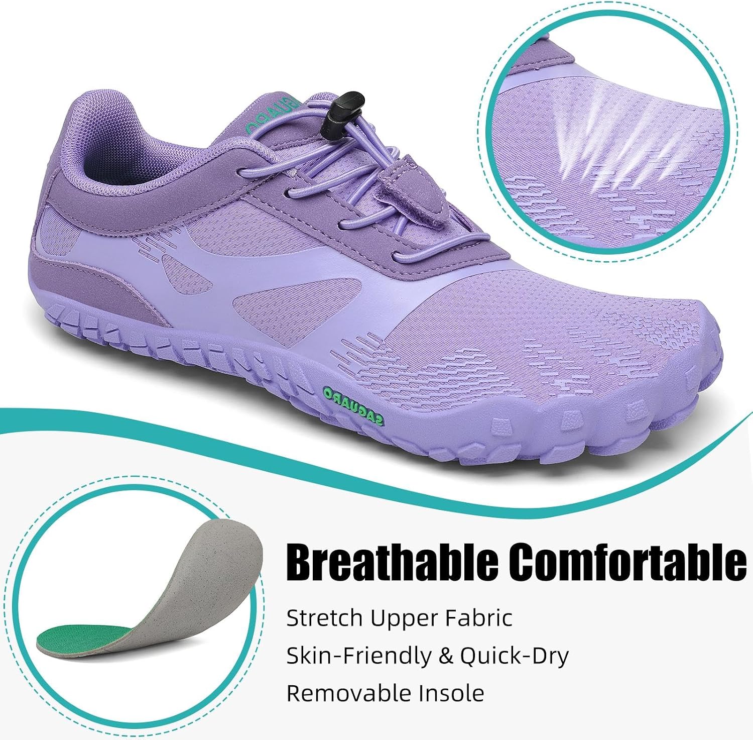 Detalle de SAGUARO Barefoot Shoes: Minimalist Trail Runner with Wide Toe Box and Zero Drop