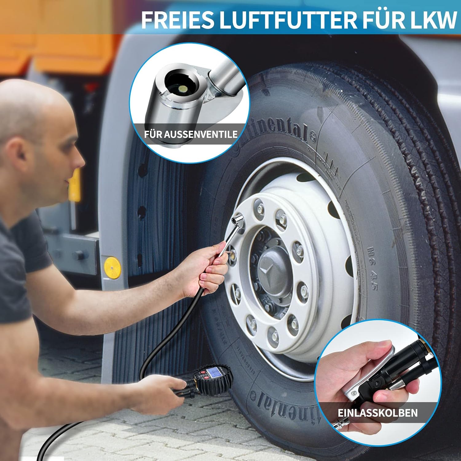 Thumbnail 4 de ENDARK Digitaler Reifenfüller Reifendruckprüfer 0–200 PSI