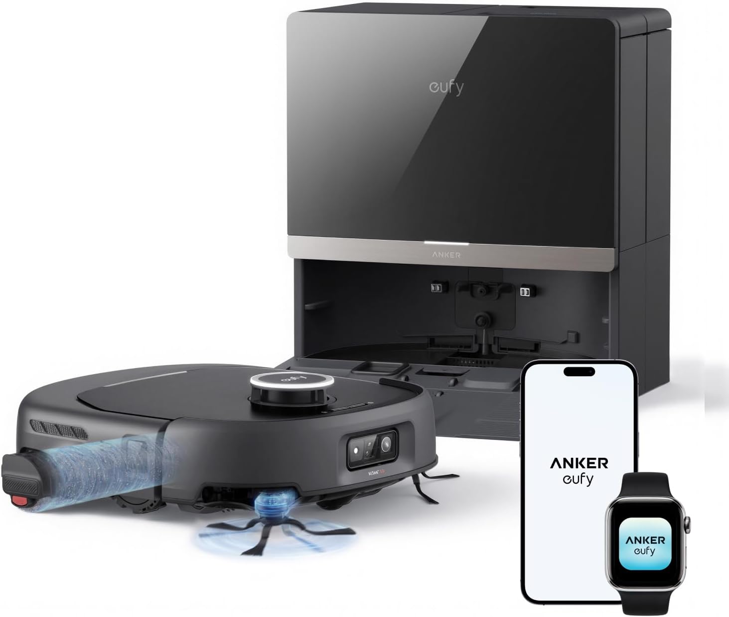 Detalle de eufy E35 T210M Robot Vacuum and Mop, 35,000 Pa Suction, HydroJet 2.0