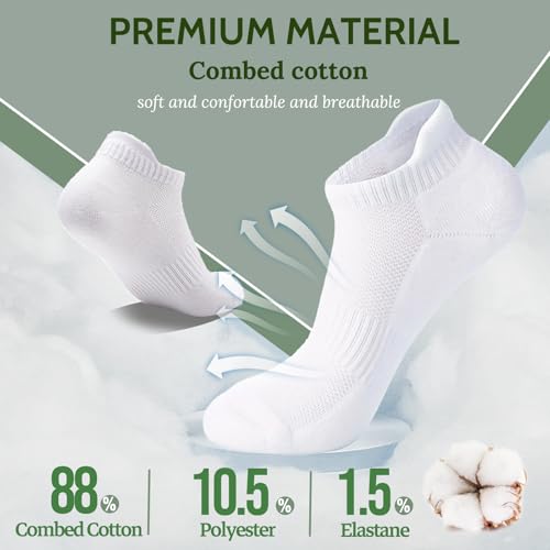 Detalle de Wamicu 10 Pares Calcetines Tobilleros Hombre – Algodón Transpirable para Verano (Talla 43-46)